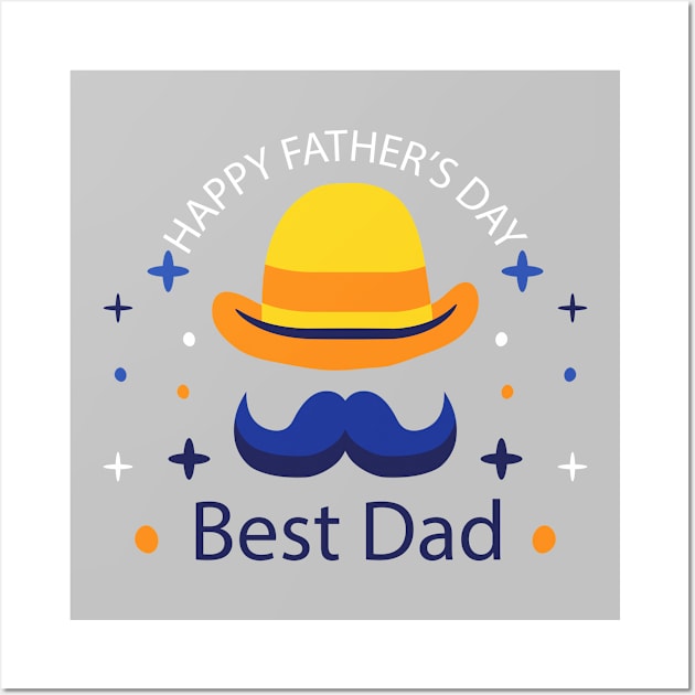 father's day gift - best dad - happy father's day Wall Art by Spring Moon